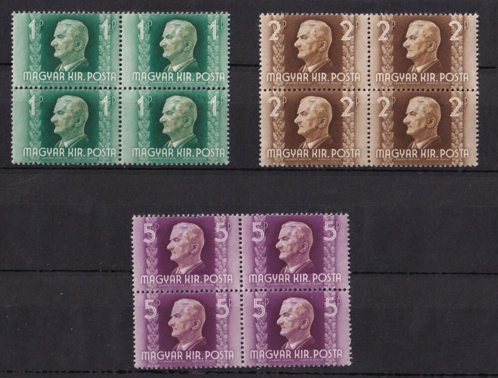 1941. Kormányzói arcképsor II. négyes tömbben