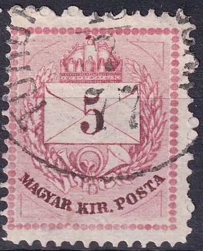 1874. 5kr metszetjavítás a felsőgyöngysoron