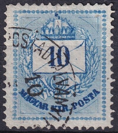 1874. 10 kr – kontár utánmetszés a feliraton, értékszámon és a boríték rajzolatán