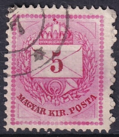 1874. 5 krajcár – kifejezett lemezkopás a sarokban; a felirat (kontár) utánmetszve