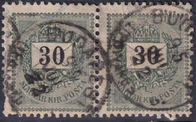 1889. 30 krajcár pár - ritkább, sötét kékeszöld színárnyalatban