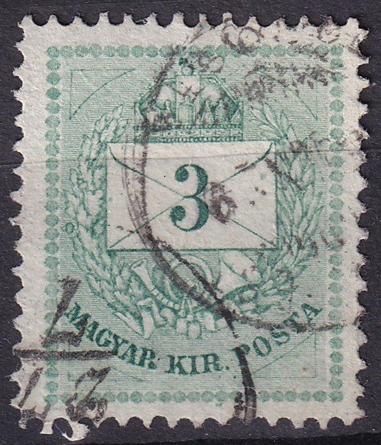 1874. 3kr 13:12,1/2-es fogazással