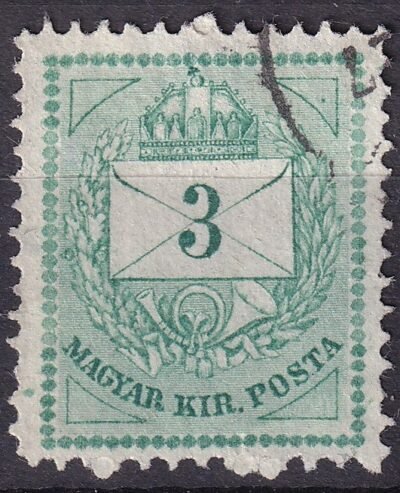 1874. 3kr durva metszetjavítással