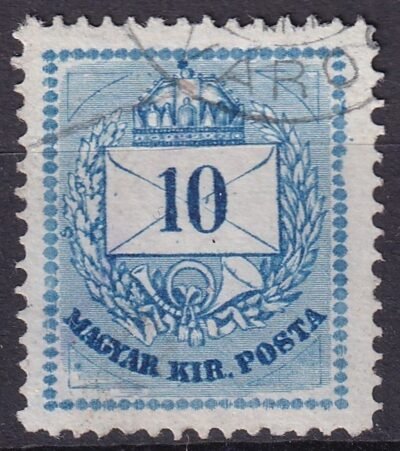 1874. 10 krajcár – erősen kopott nyomólemez, melynek nyomai jól láthatók a sarkokban. Látványos darab