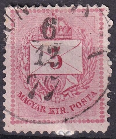 1874. 5kr 13:12,1/2 szabályos vegyes fogazással