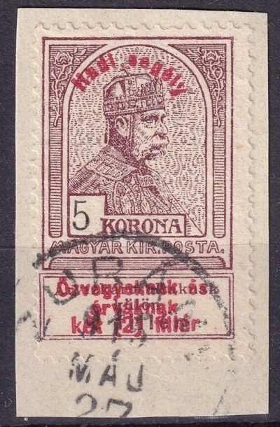 1914. Hadisegély I. 5 Korona kivágáson - ZURÁNY