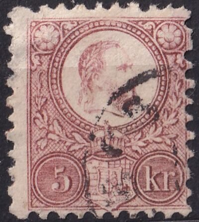 1871. réznyomat 5 kr, tömbfoggal