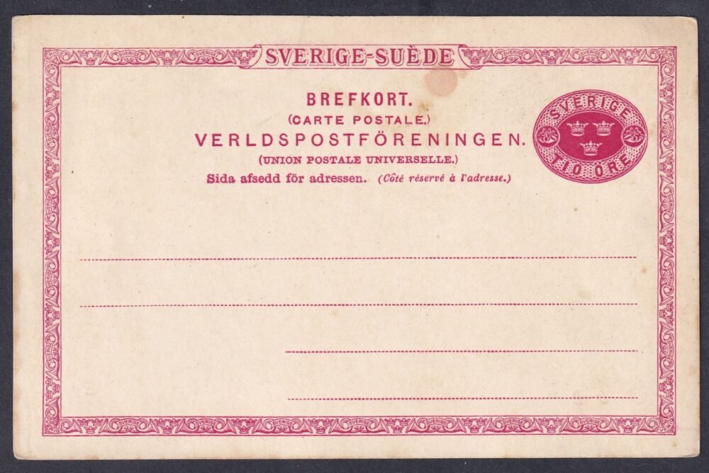 Svédország, (használatlan) díjjegyes levelezőlap