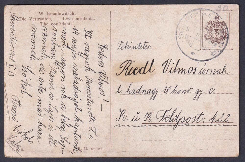 1918. Sopronkeresztúr, tábori postára feladott képeslap