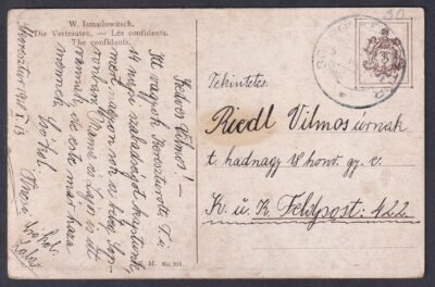 1918. Sopronkeresztúr, tábori postára feladott képeslap