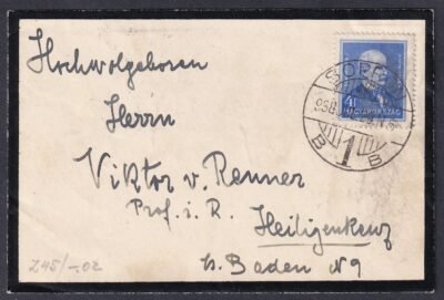 1938. Sopron Heidenberg-be feladott kisalakú nyomtatvány boríték