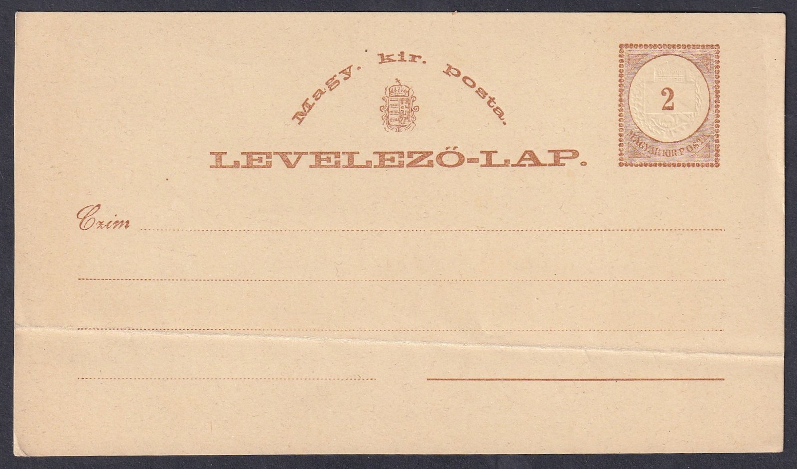 1876. használatlan díjjegyes levelezőlap