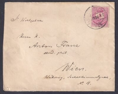 1895. Bécsbe feladott levél