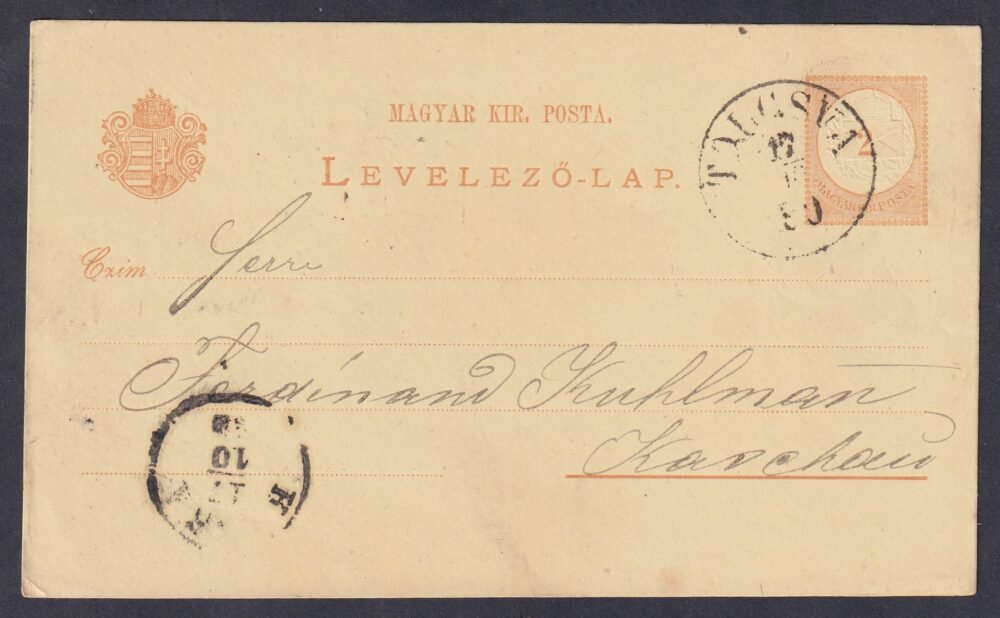 1880. TOLCSVA, levelezőlap