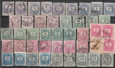 1881. Színesszámú krajcáros sorok, klf változatokkal