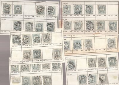 Színesszámú 20 krajcárosok régi cserefüzetből