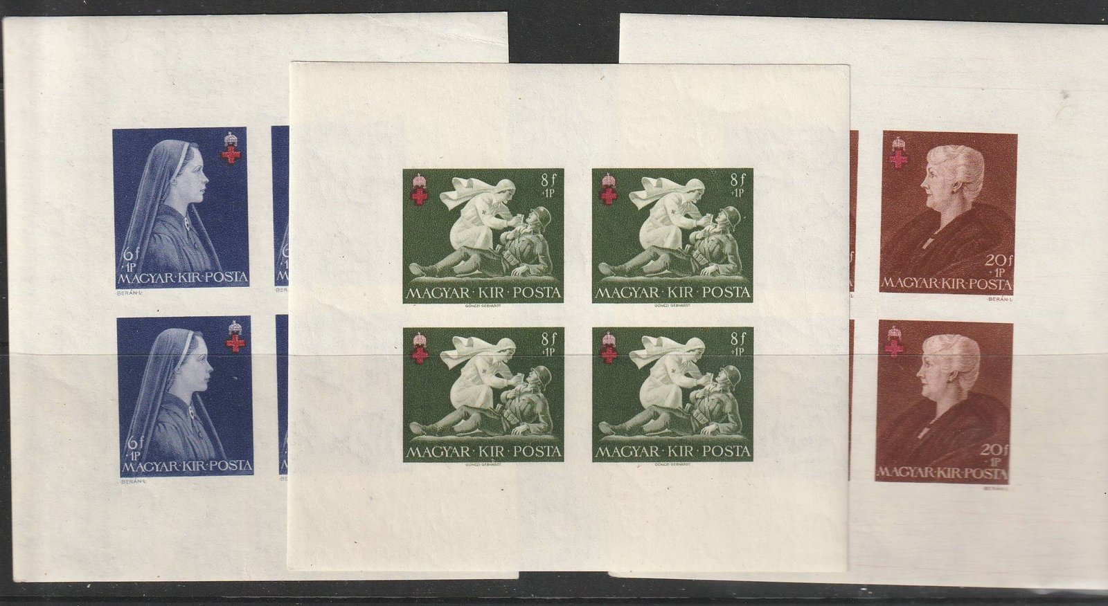 1942. Vöröskereszt vágott kisív sor