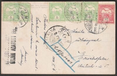 1916. Budapest, Erzsébetfalvára feladott expressz képeslap