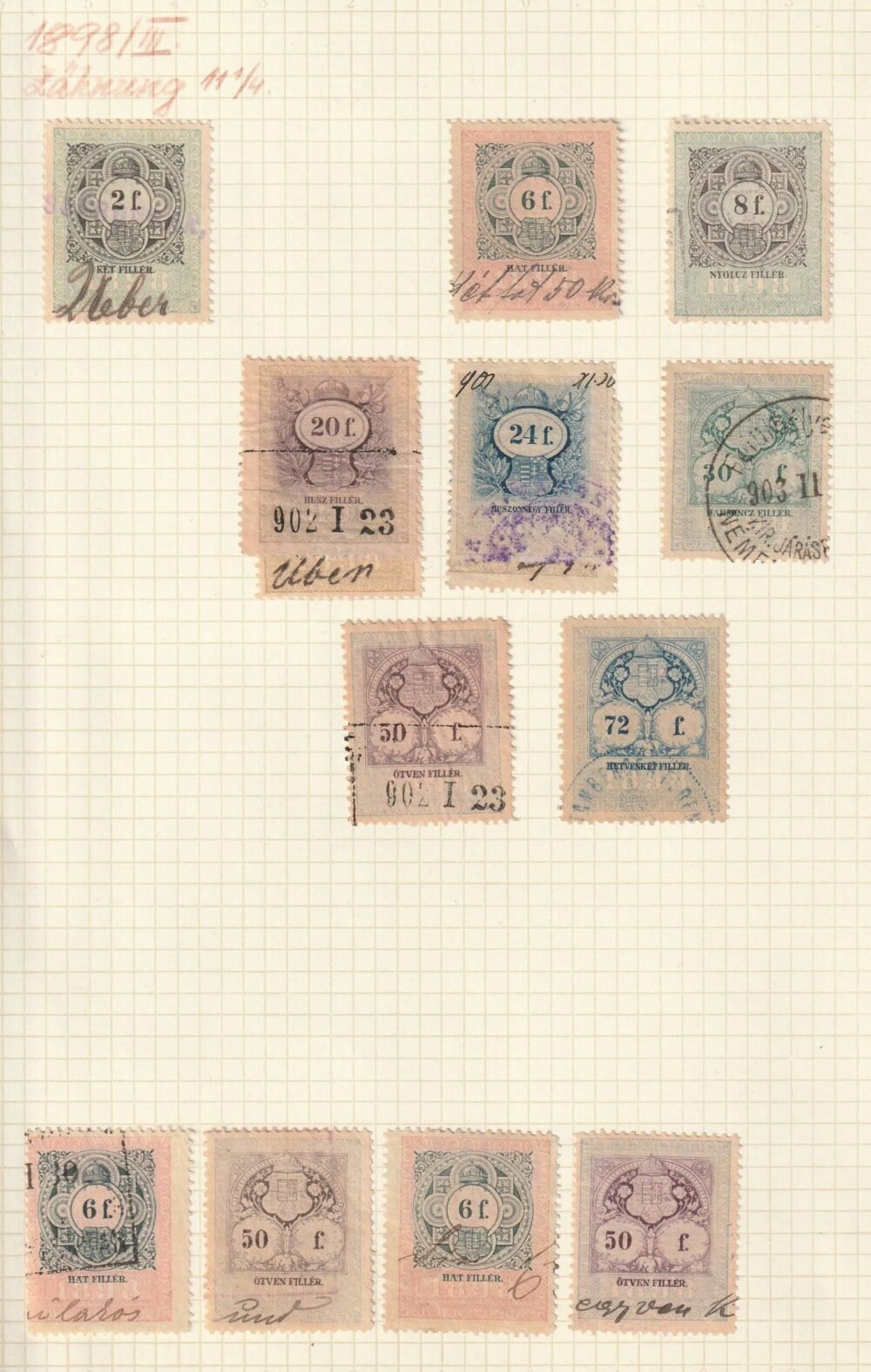 Illeték bélyeg vegyes összeállítás