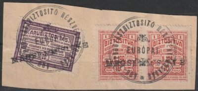 1930. Podgyászbiztosító bélyegek kivágáson - Ritka!
