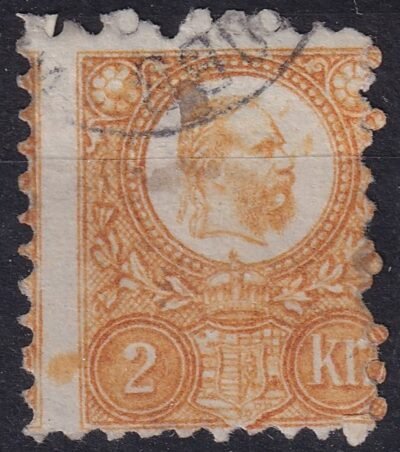 1871. Réznyomat 2kr - nagy festék folt a bélyegközben