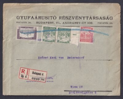 1920. Budapest, kézi érvénytelenítéssel Zomborra feladott levél, teljes tartalommal