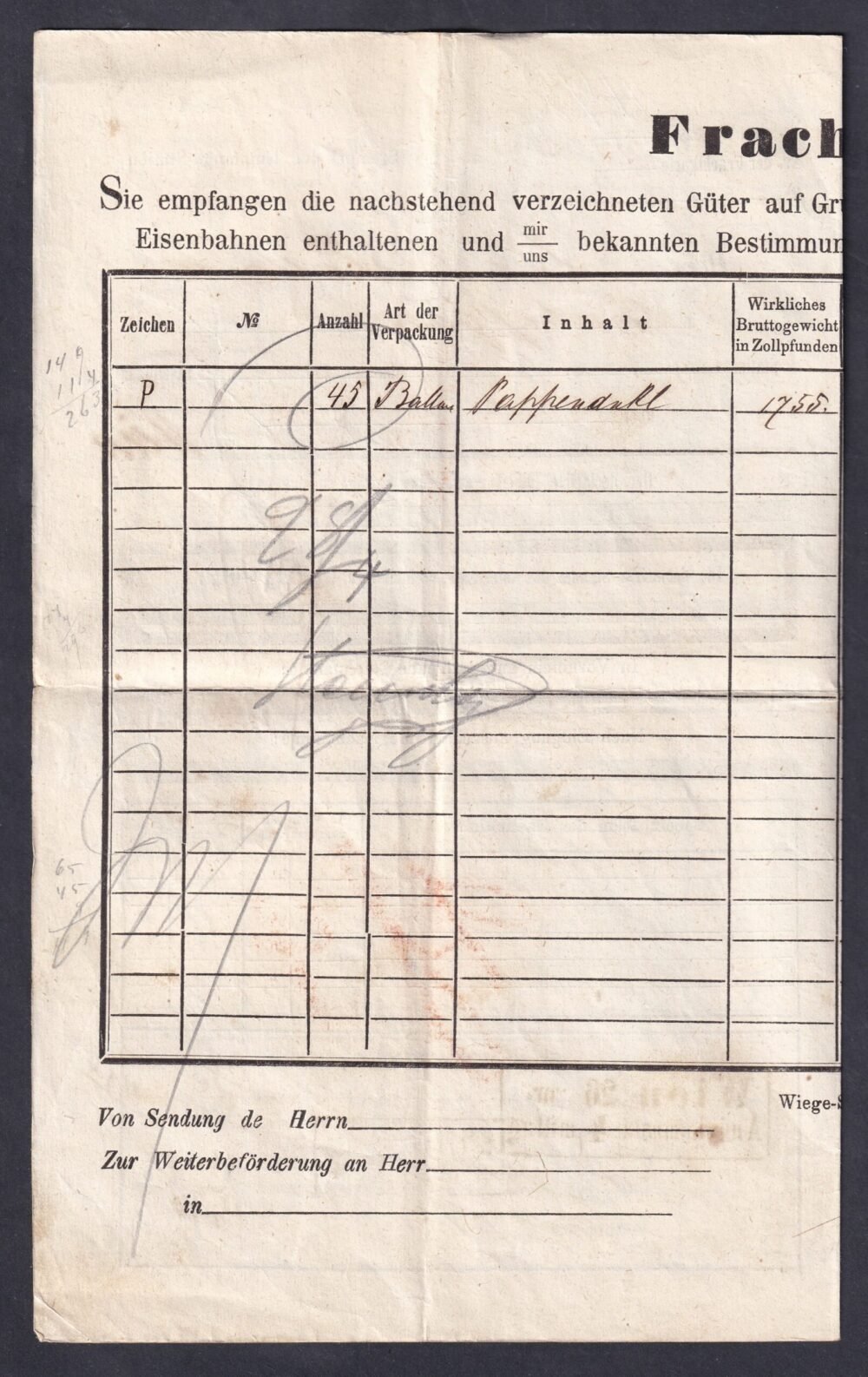 1865. Tornocz, vasuti szállítólevél - Image 4