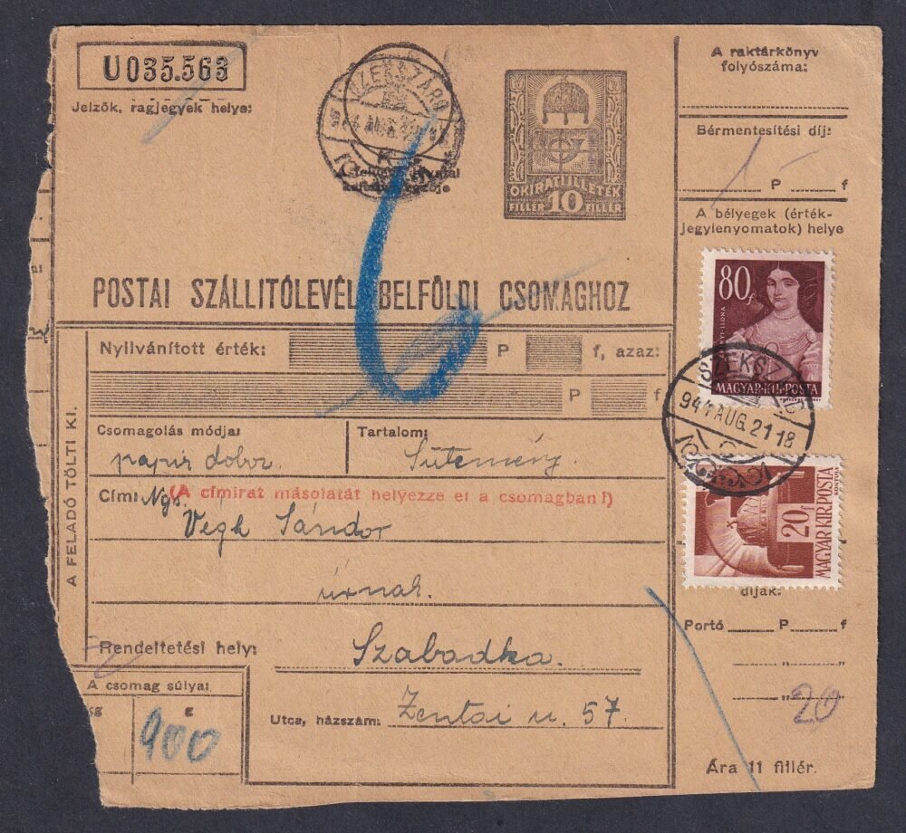 1944. Szállítólevél