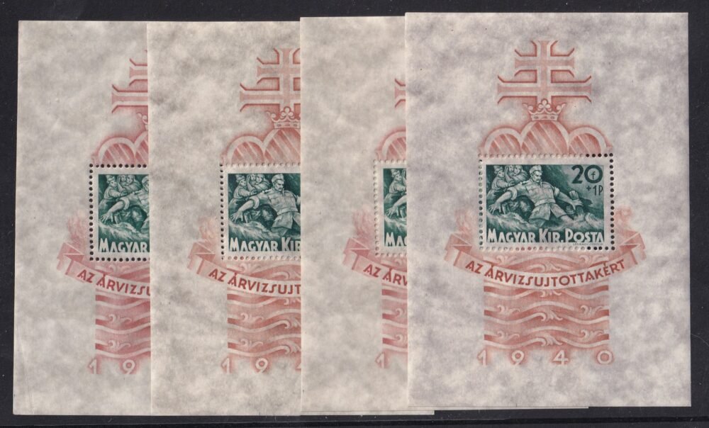 4 db postatiszta Árvíz blokk