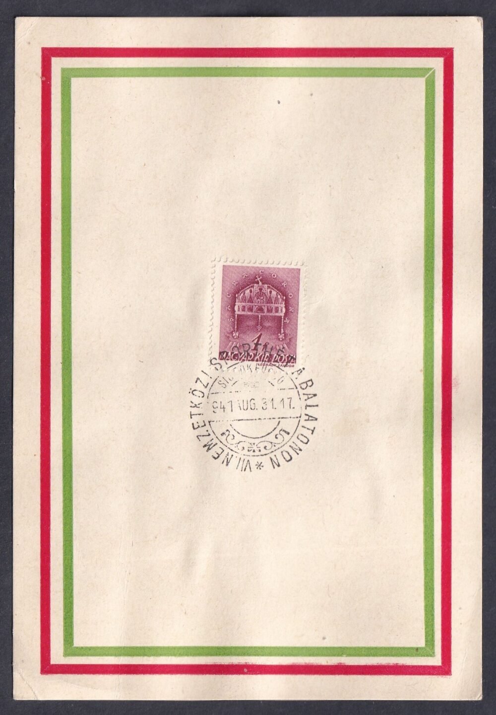 1941. Nemzetközi Sporthét - emléklap
