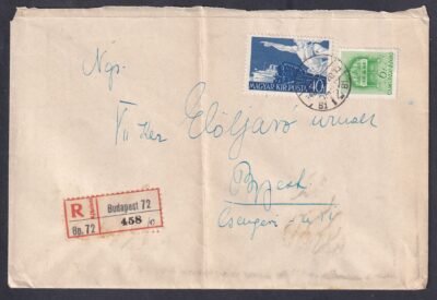 1942. Budapest, helyben feladott ajánlott levél