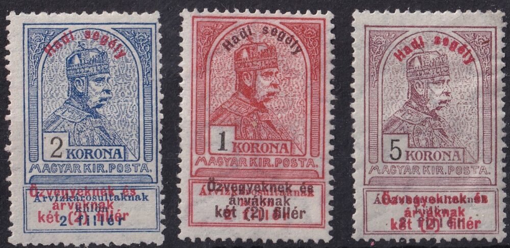 1914. Hasisegély I. 1, 2 és 5 Korona