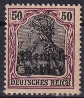 1920, 50 Pf sötétszürke-lila/fekete, "Memel/gebiet" - Memel-vidék