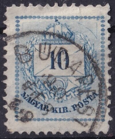 1881. II. 10kr - látványosan festékhiányos nyomat