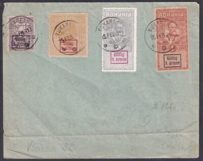 1915. Románia, Német megszállás bélyegek belföldi levélen