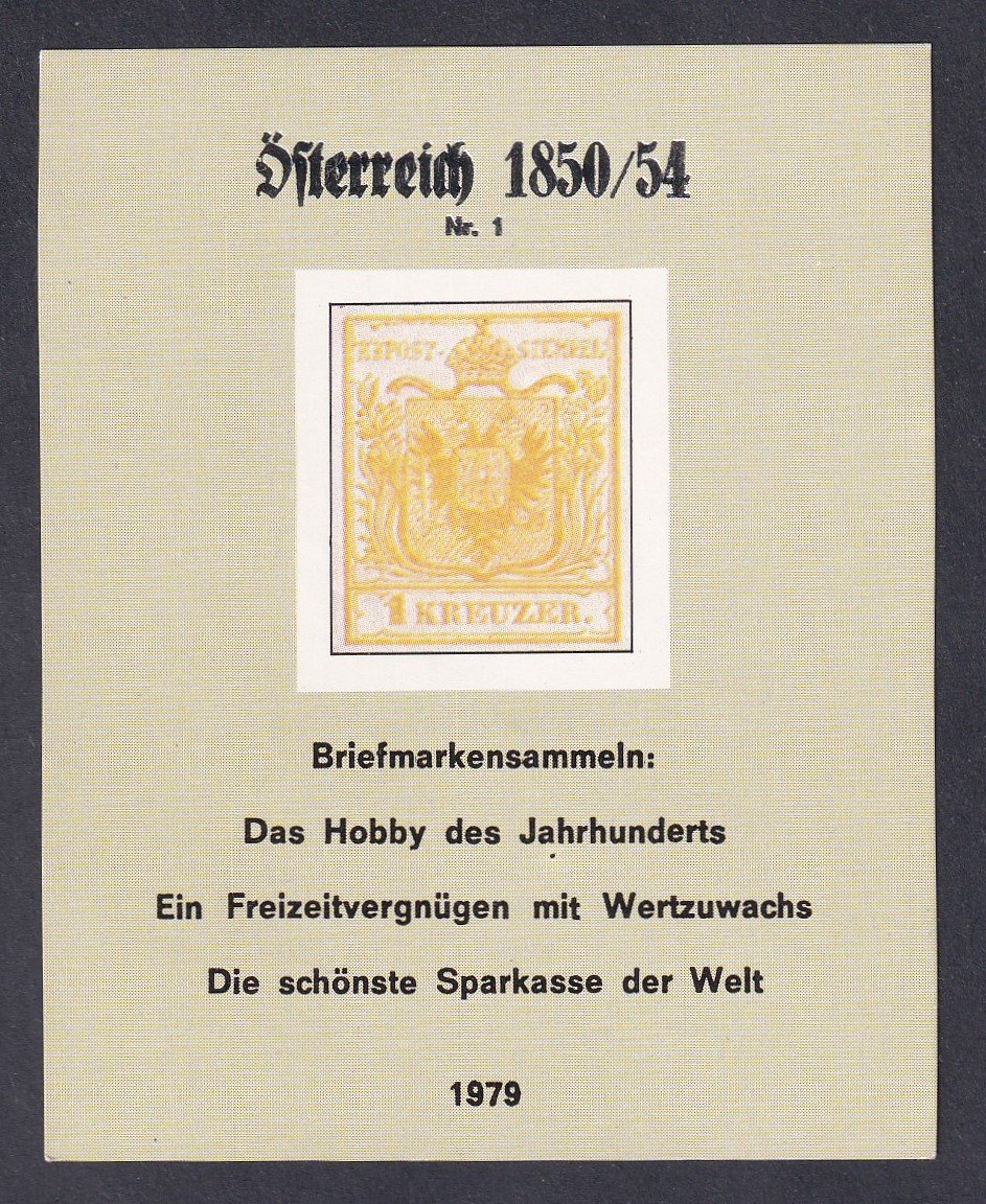 1979. EMLÉKÍV - 1850. 1kr-os bélyeg képével