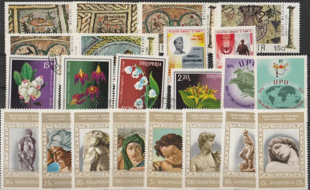 Albánia, használt és postatiszta bélyegek