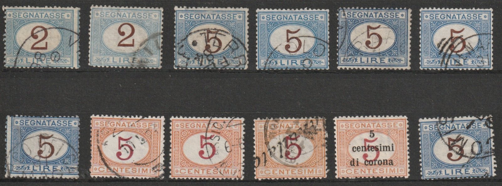 Olasz Királyság, Portóbélyeg összeállítás