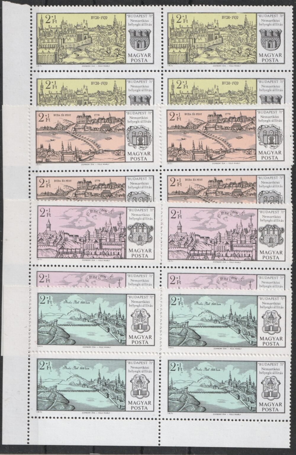 1971. Budapest '71 sor, ívsarki 4-es tömbökben