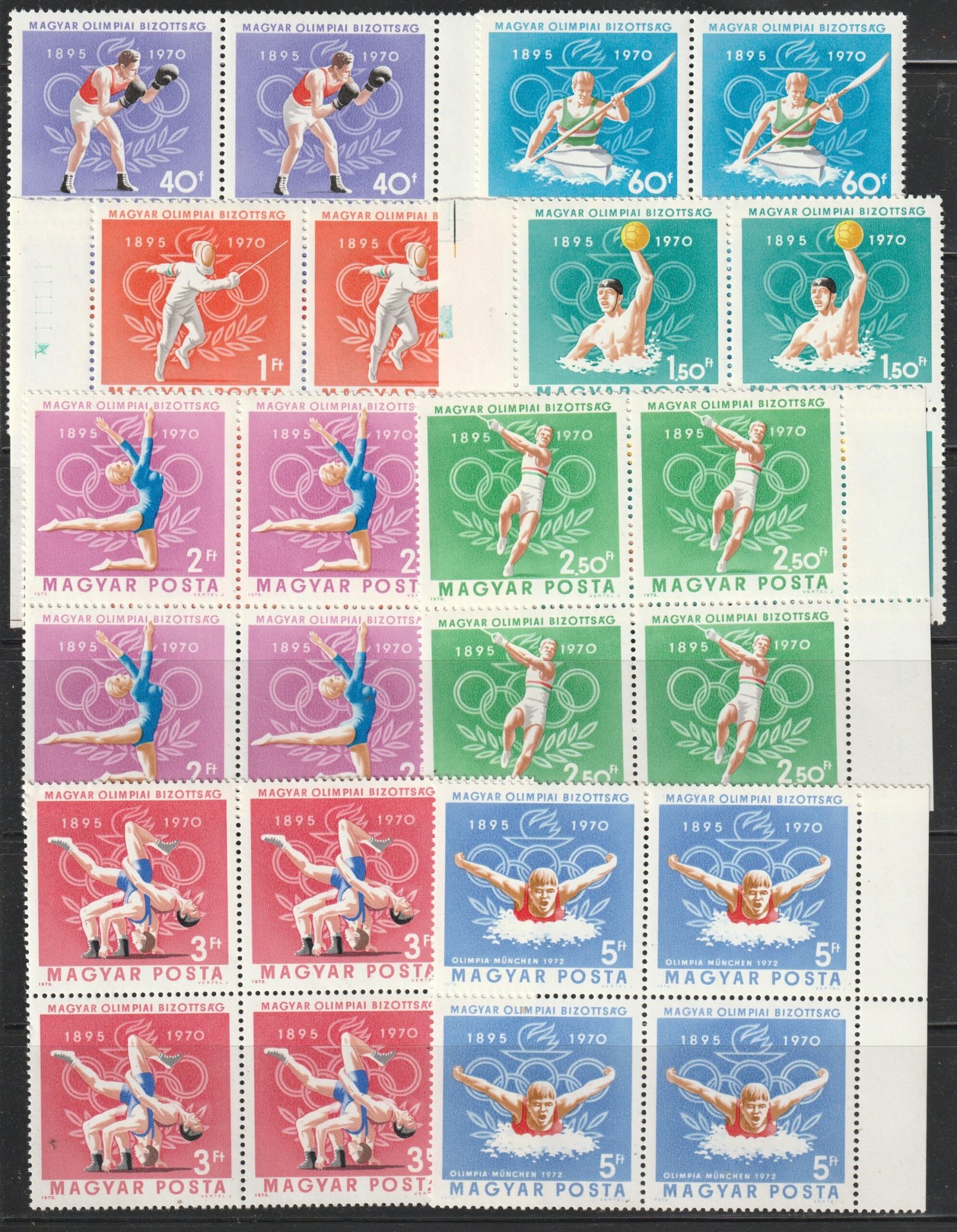 1970. Magyar Olimpia Bizottság sor 4-es tömbökben
