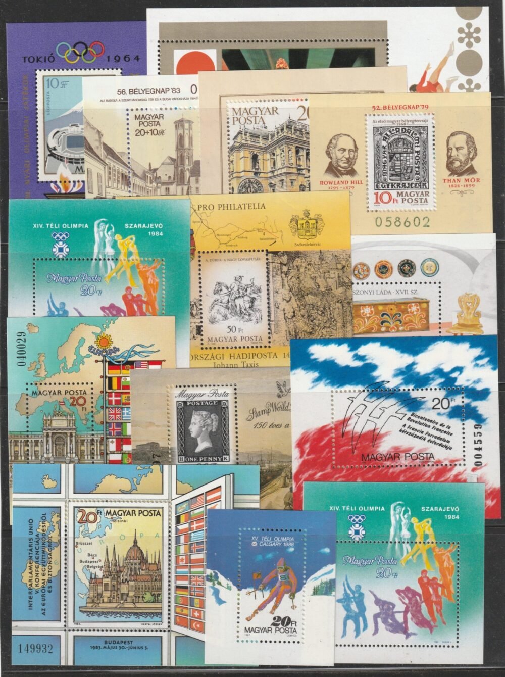 14 db postatiszta blokk