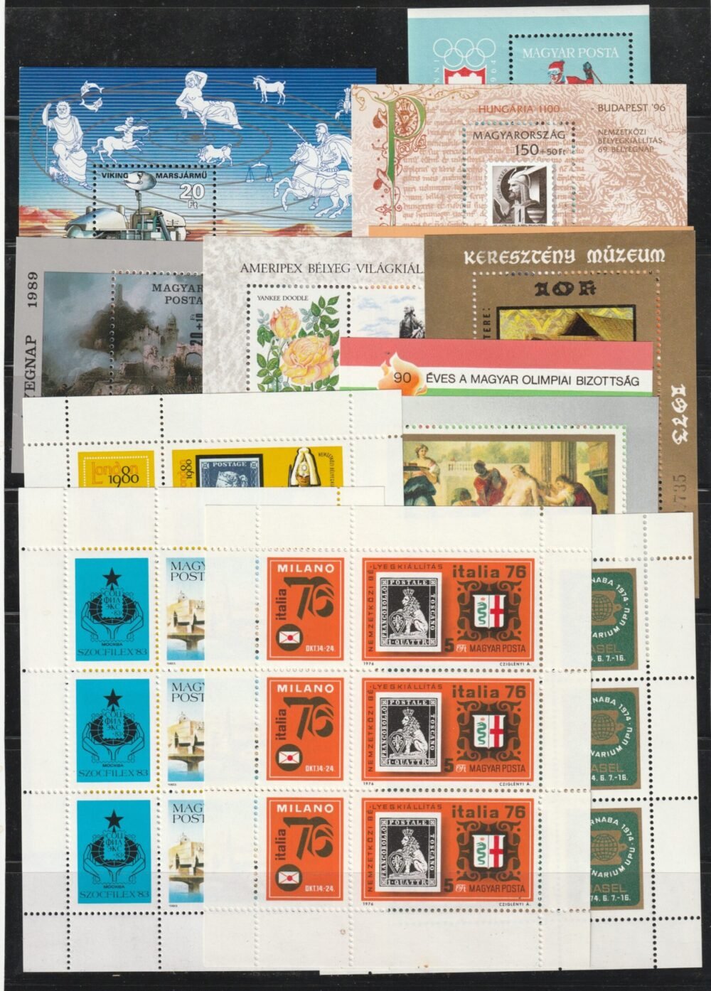 12 db postatiszta blokk és kisív
