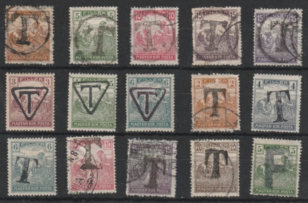 1918. Kisegítő portó bélyeg összeállítás