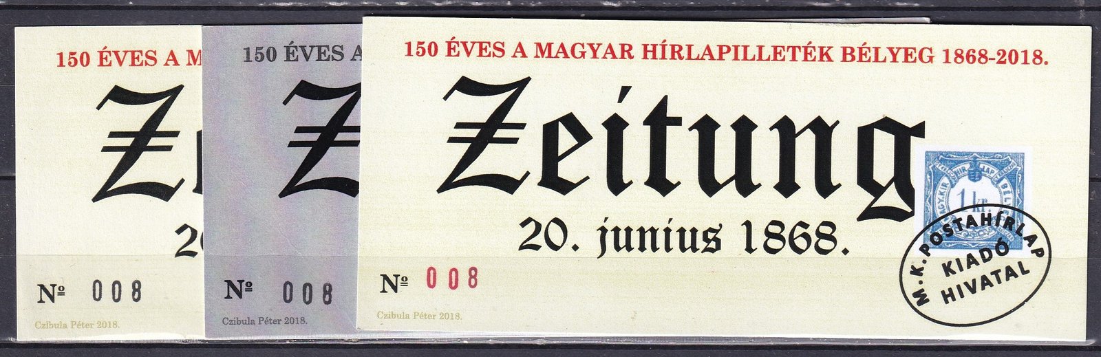 150 éves a Magyar Hírlapilleték bélyeg emlékív