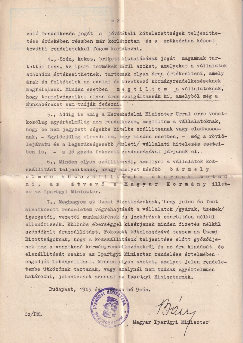 1945. Magyar Ipari Minisztérium Utasitása a Vöröshadseregnek beszállító iparosoknak - árdekes eredeti dojumentum - Image 3