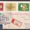 1958. Berlinbe légipostán feladott ajánlott FDC