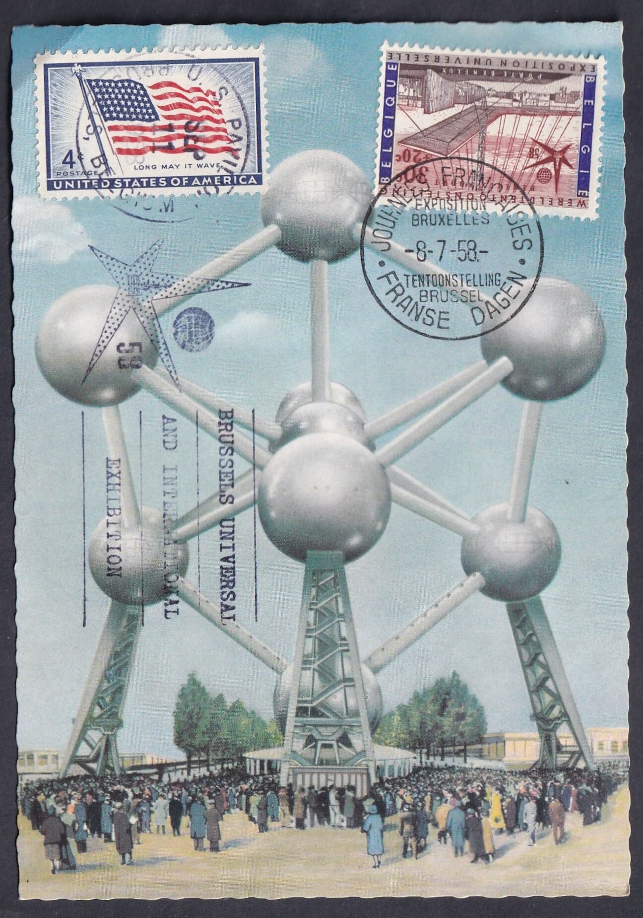 Az 1958-as brüsszeli világkiállítás emlékére készült képeslap - magyar katalógus érték!