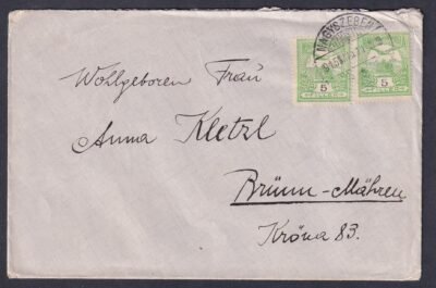 1915. Nagyszeben, Brünn (Brno) -ba feladott levél