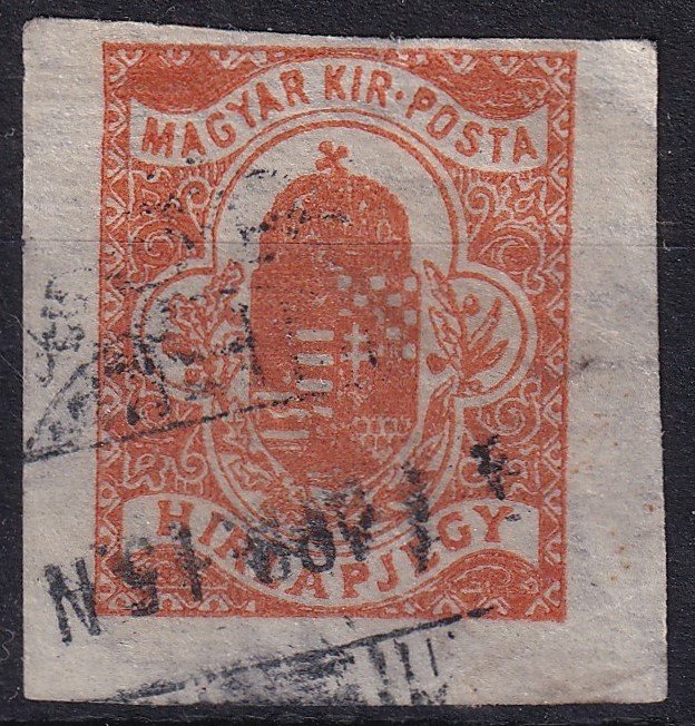 1913. Hírlapbélyeg, eltömődött lemez - látványos darab!