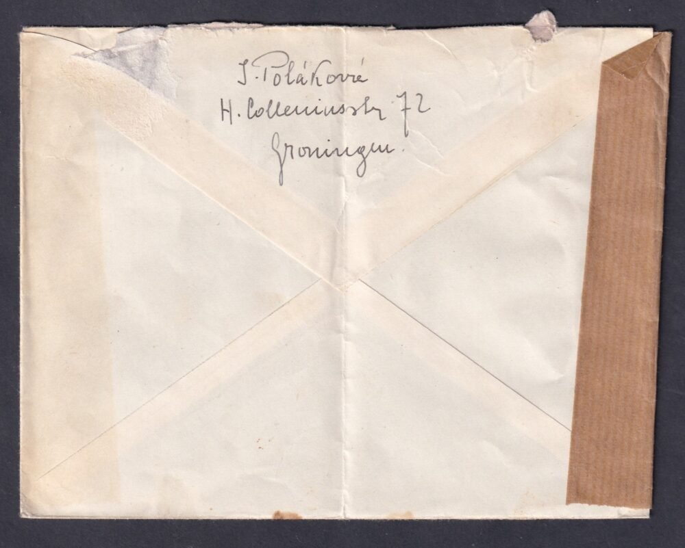 1950. Hollandia, Ausztriába feladott cenzúrázott levél